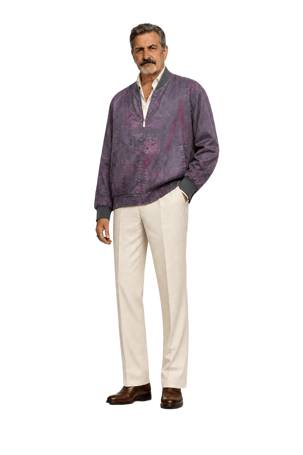 1980s Purple Cotton Blend Jacket - Model