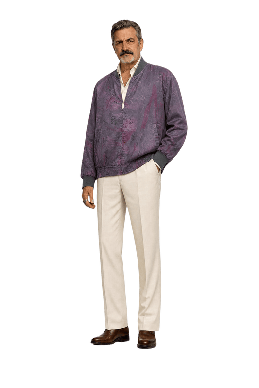 1980s Purple Cotton Blend Jacket - Model