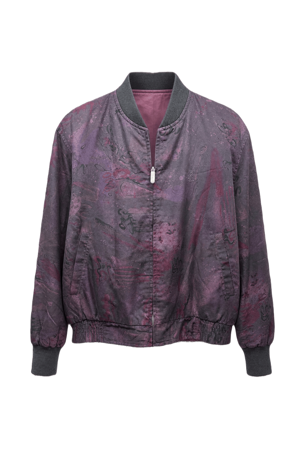 1980s Purple Cotton Blend Jacket - Front View