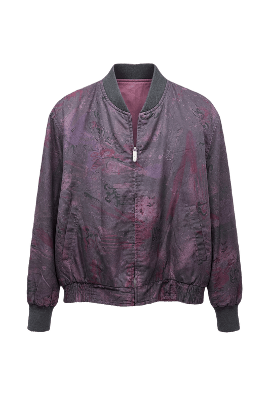 1980s Purple Cotton Blend Jacket - Front View