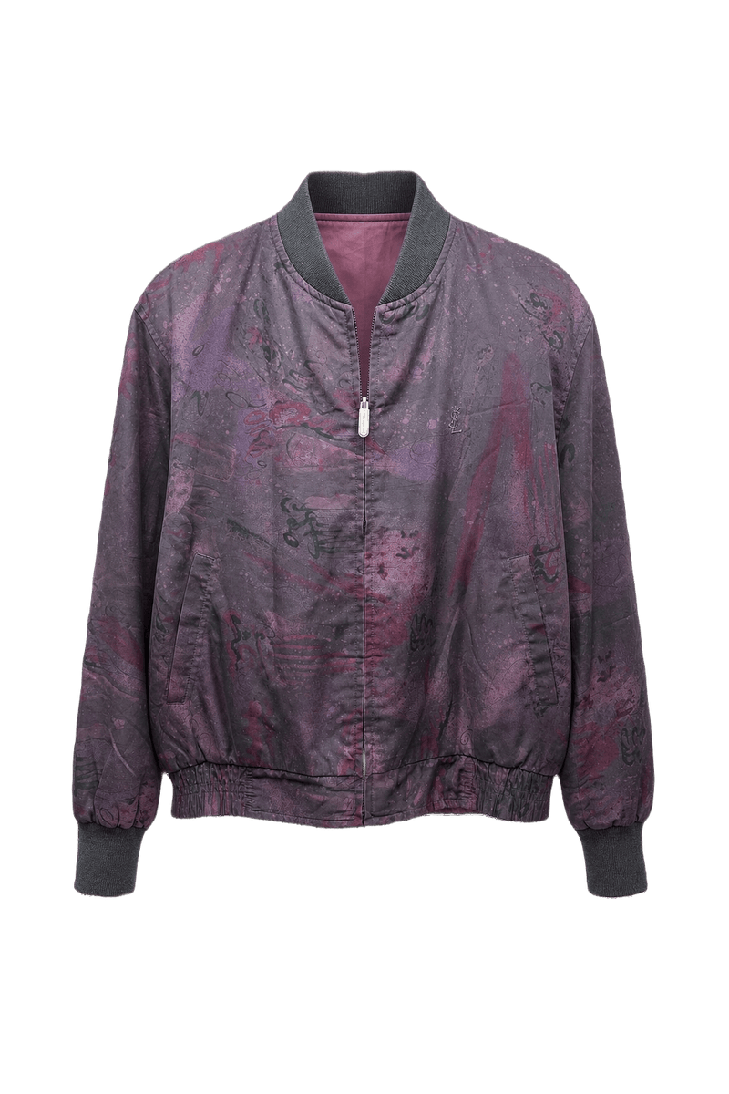 1980s Purple Cotton Blend Jacket - Front View