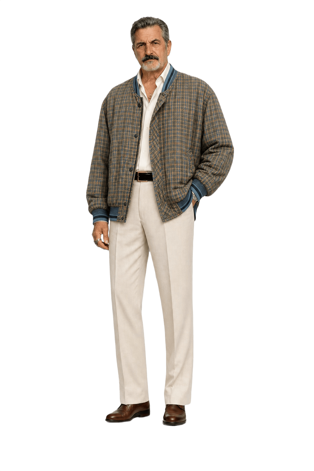1980s Green Cotton Blend Jacket - Model