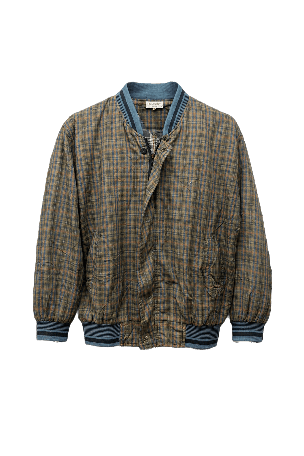 1980s Green Cotton Blend Jacket - Front View