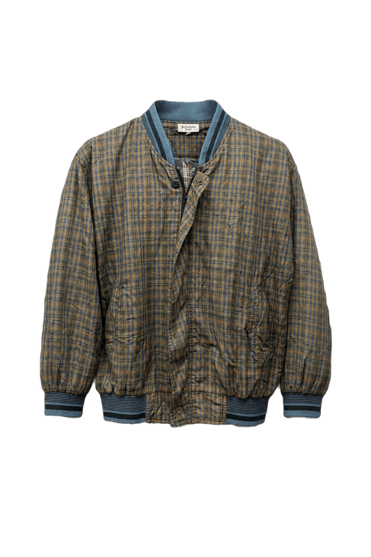 1980s Green Cotton Blend Jacket - Front View