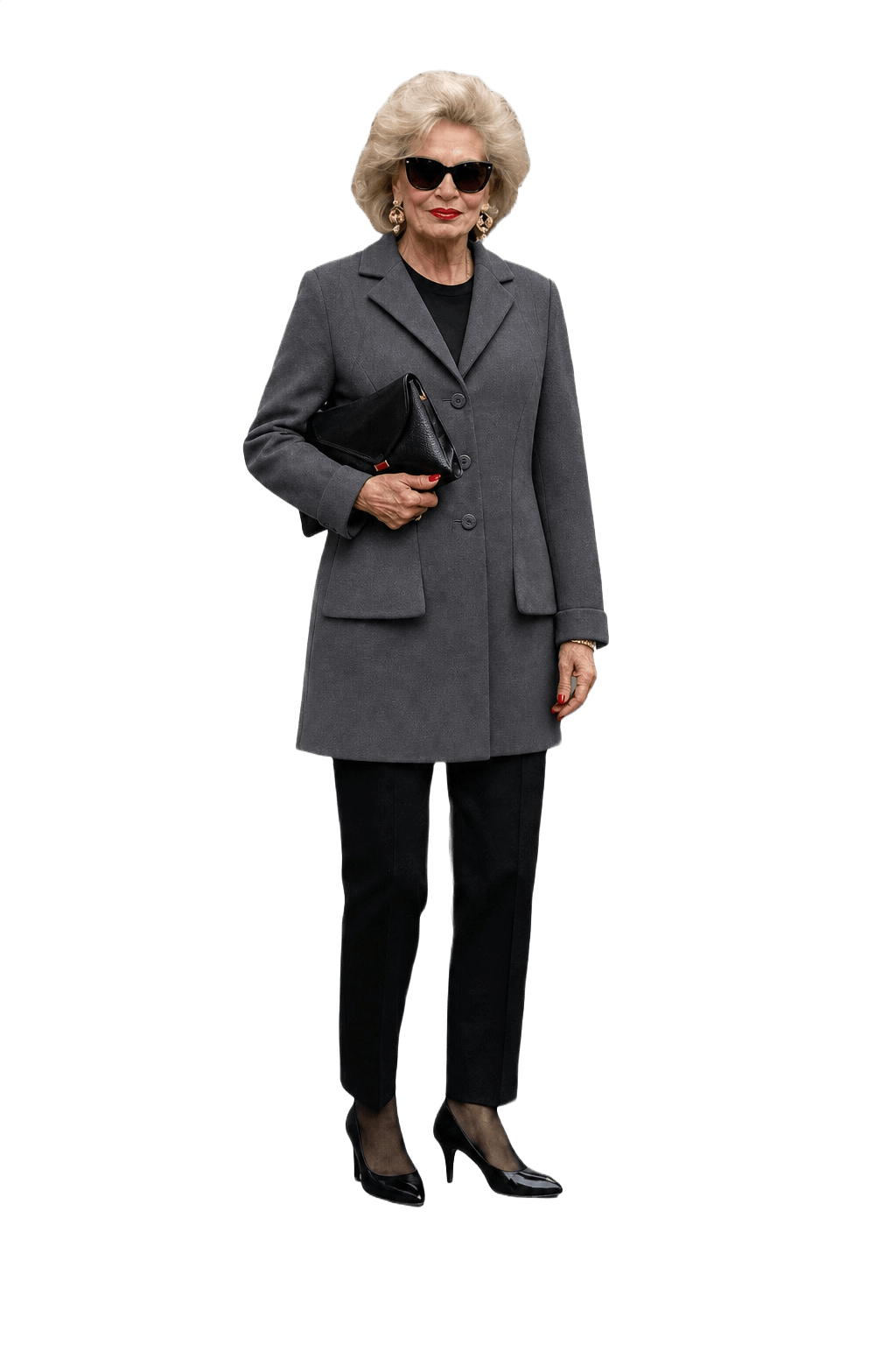 1980s Navy Blue Wool Blend Blazer - Model