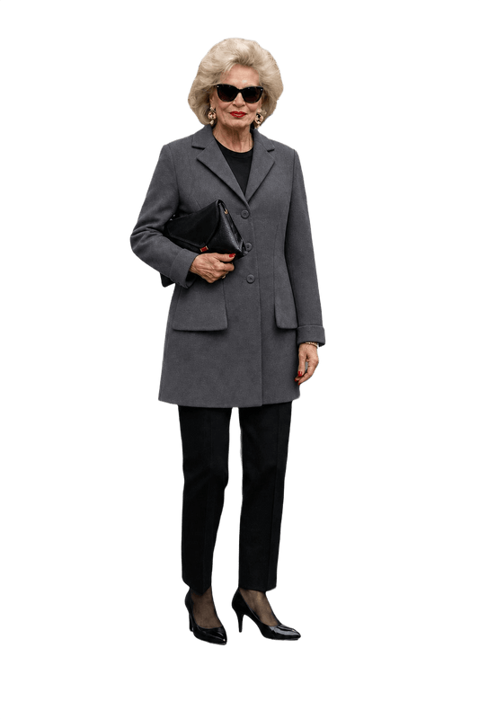 1980s Navy Blue Wool Blend Blazer - Model
