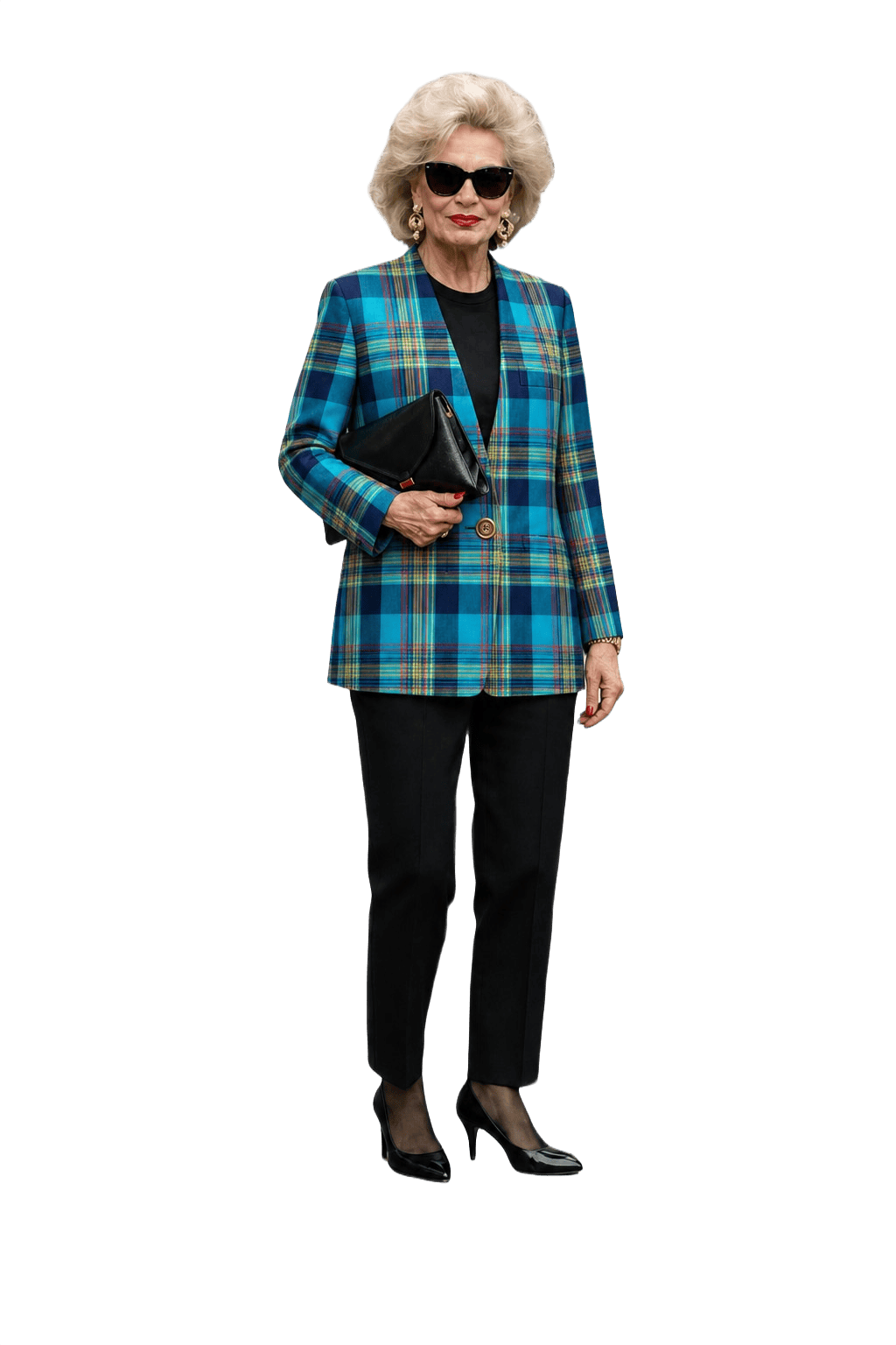 1980s Blue Cotton Blend Blazer - Model