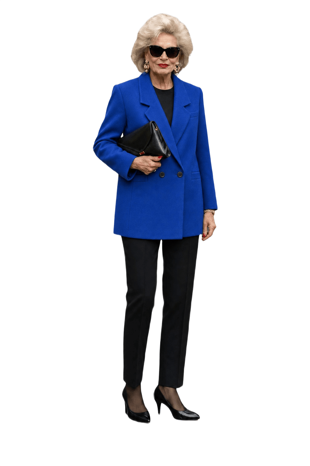 1970s Cobalt Blue Wool Blend Blazer - Model