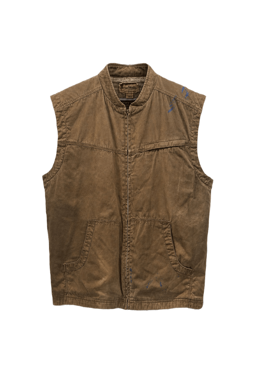 1990s Khaki Cotton Vest - Front View