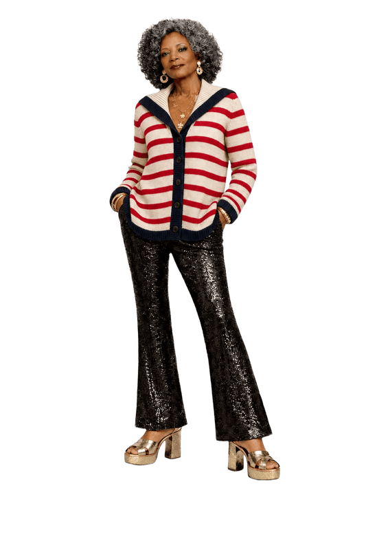 1980s Cream Wool Blend Cardigan - Model