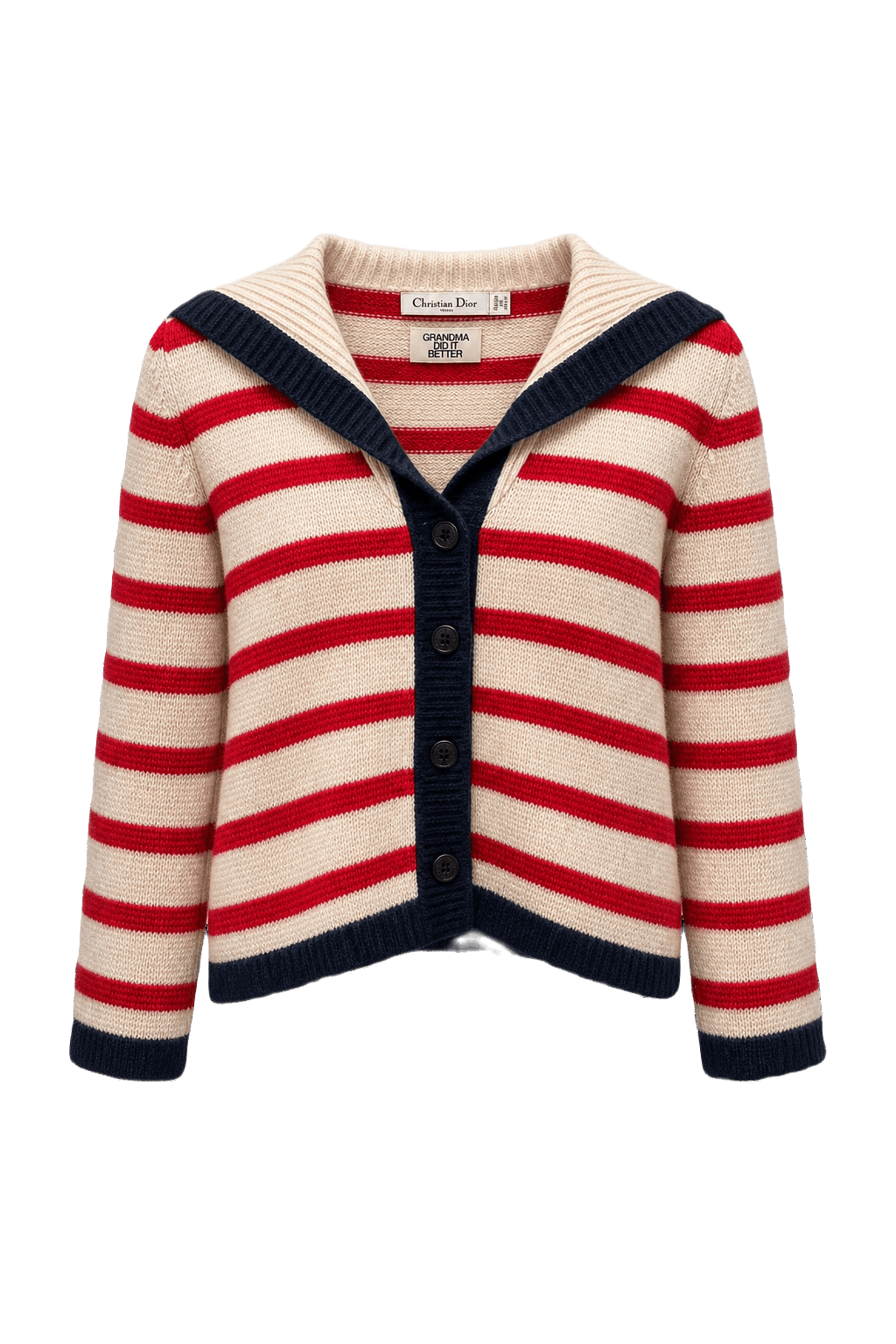 1980s Cream Wool Blend Cardigan - Front View