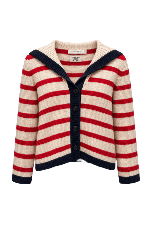 1980s Cream Wool Blend Cardigan - Front View