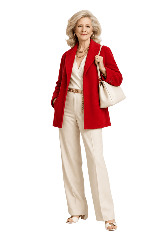 1970s Bright Red Wool Blend Jacket - Model