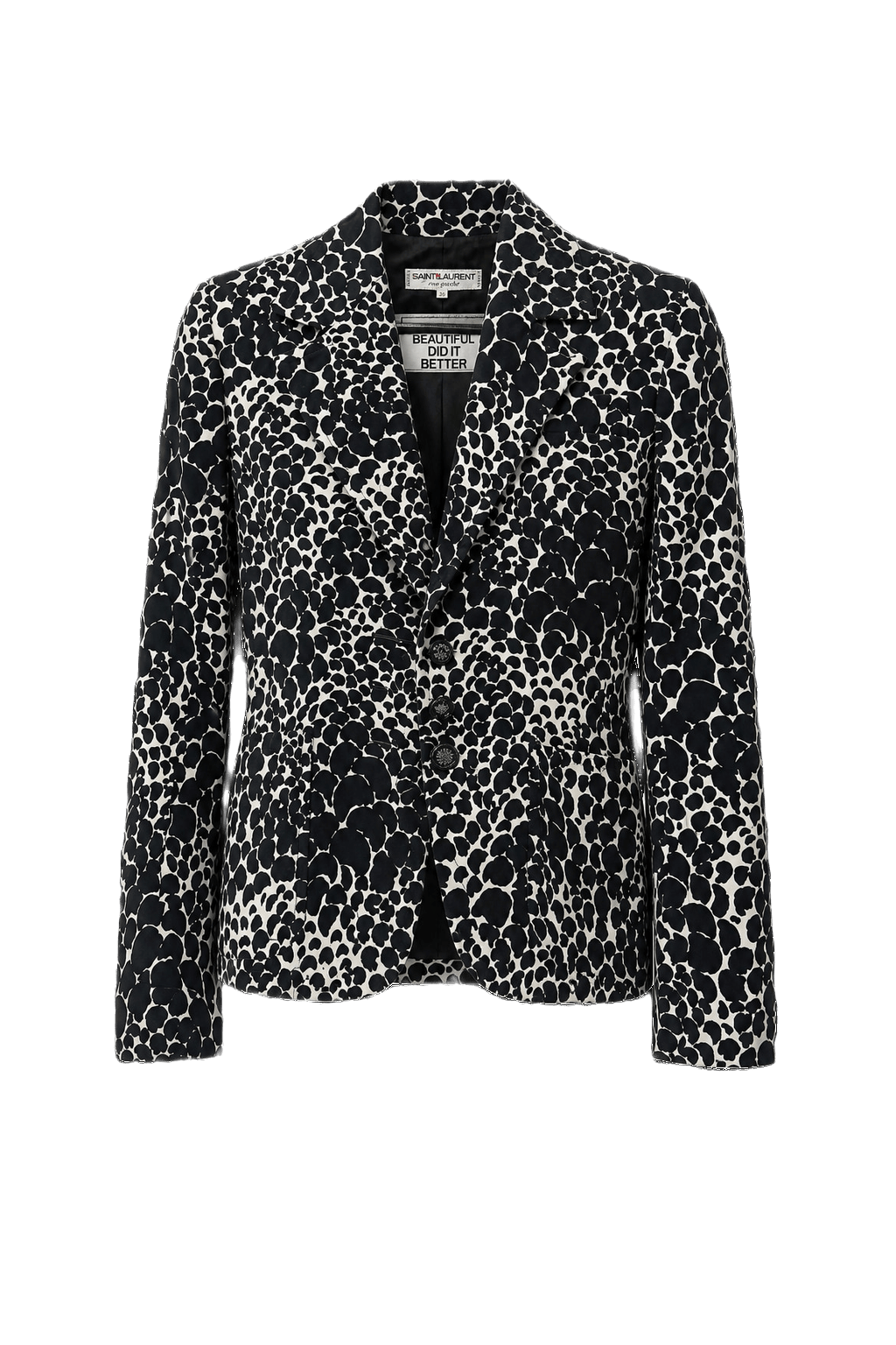 1980s Black Silk Blazer - Front View
