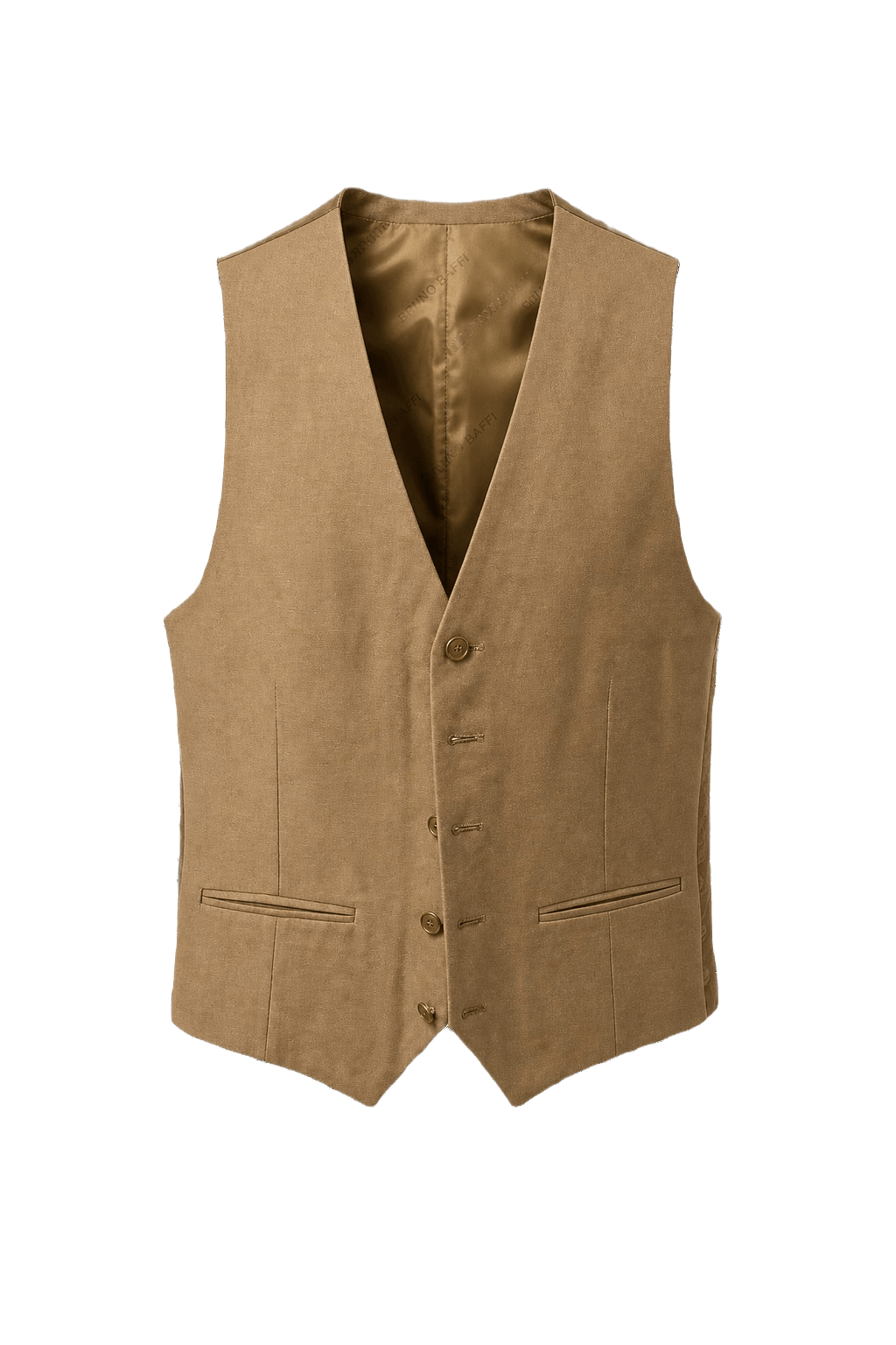 1970s Tan Wool Blend Vest - Front View