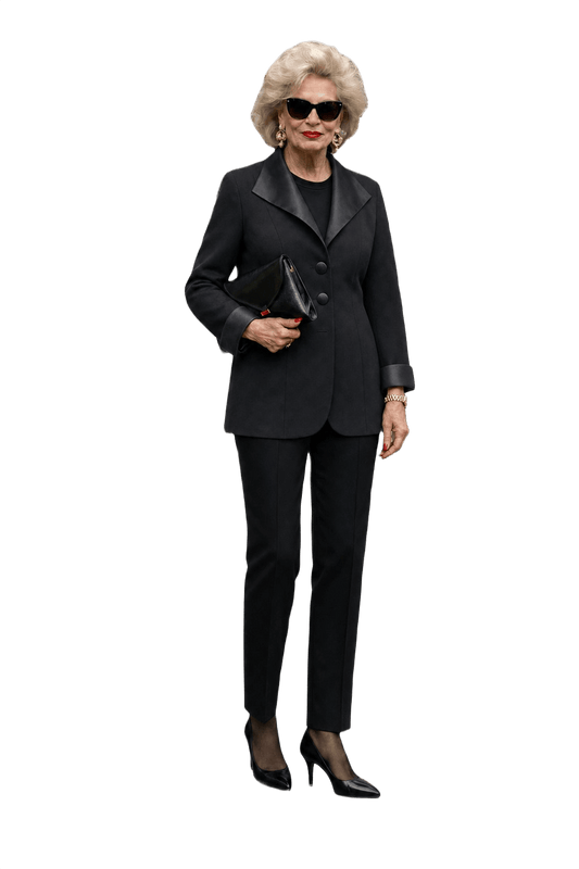 1970s Black Wool Blend Blazer - Model
