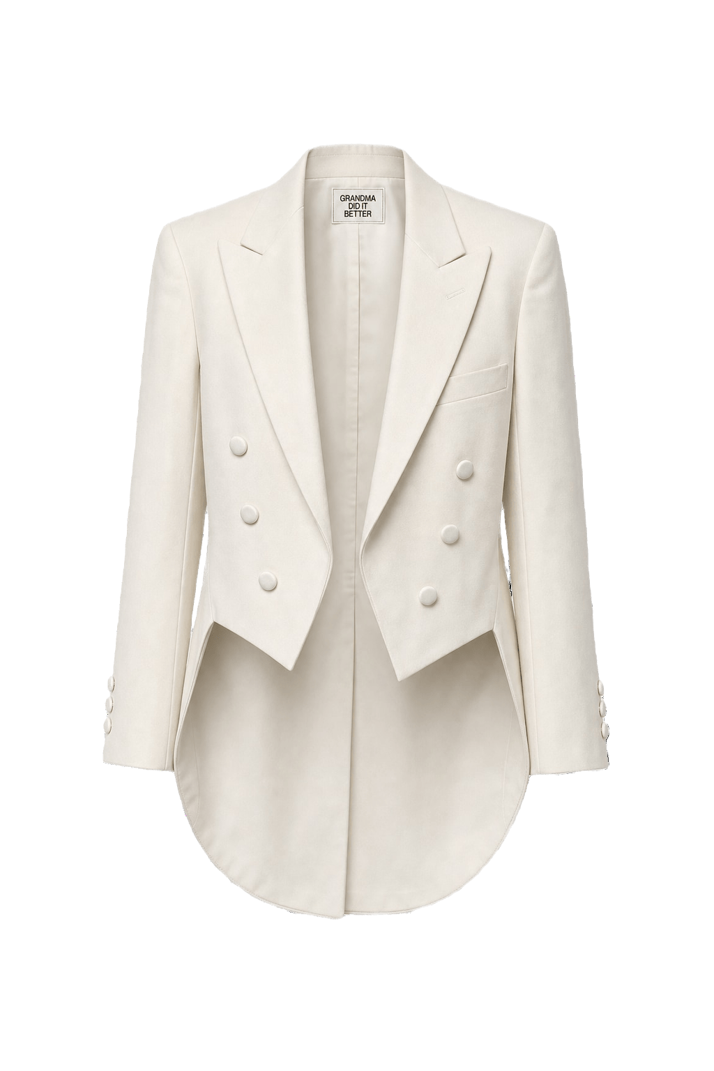 1980s Cream White Wool Blend Blazer - Front View