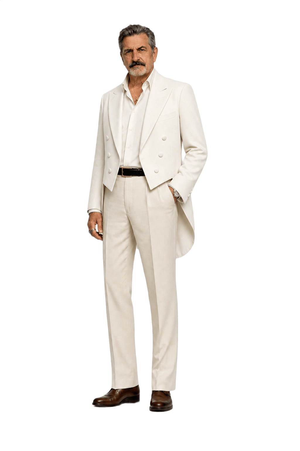 1980s Cream White Wool Blend Blazer - Model