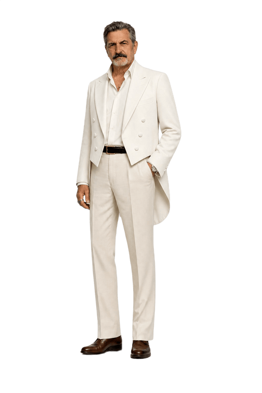 1980s Cream White Wool Blend Blazer - Model