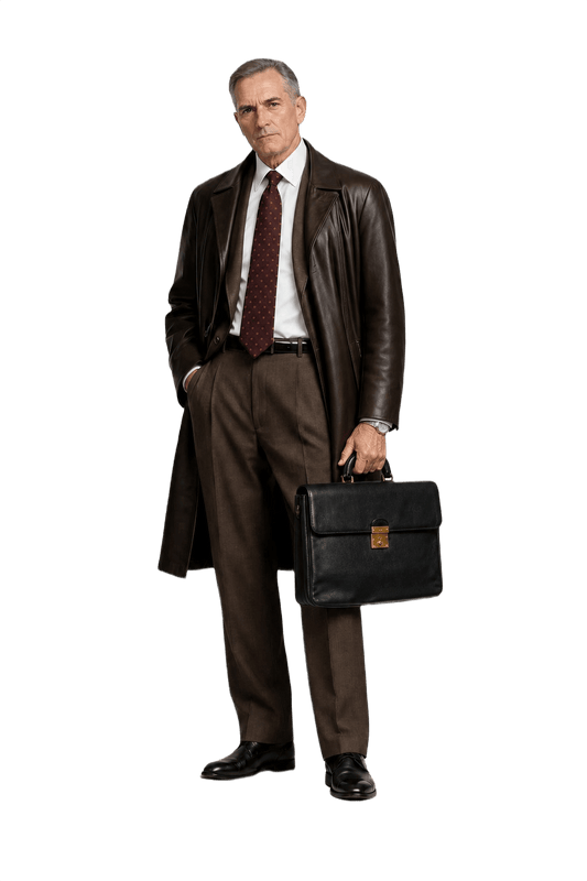 1990s Black Leather Briefcase - Model