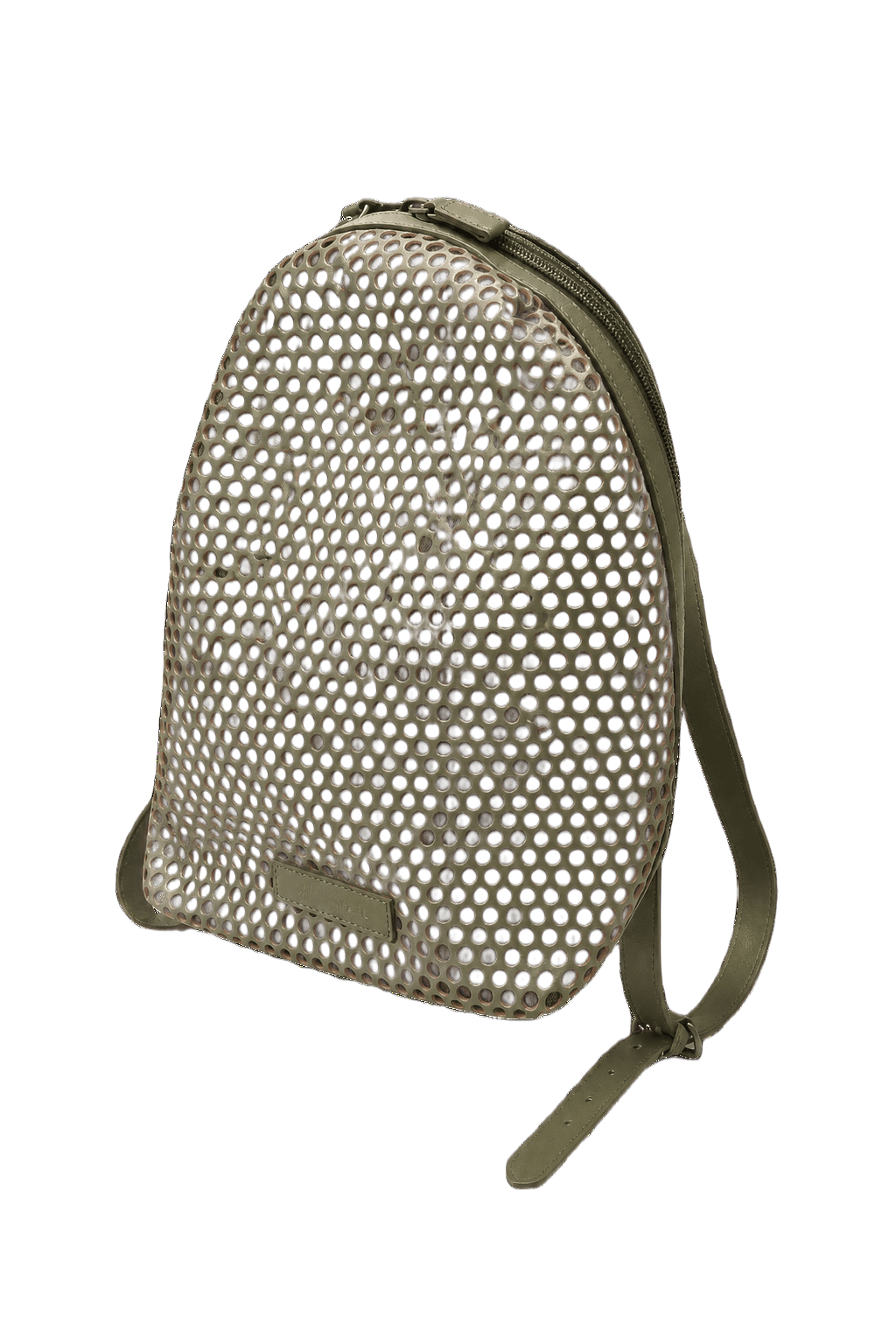 1990s Green Leather Backpack - Front View