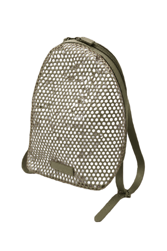1990s Green Leather Backpack - Front View