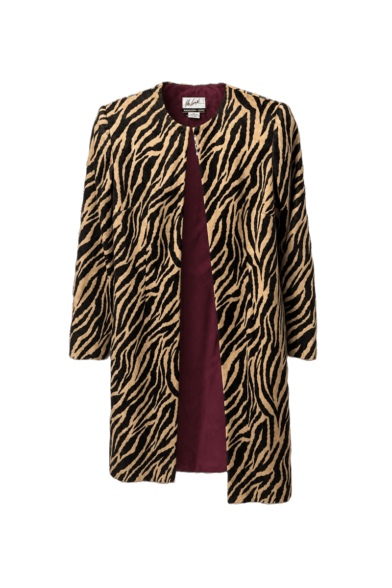 1980s Beige Polyester Blend Coat - Front View