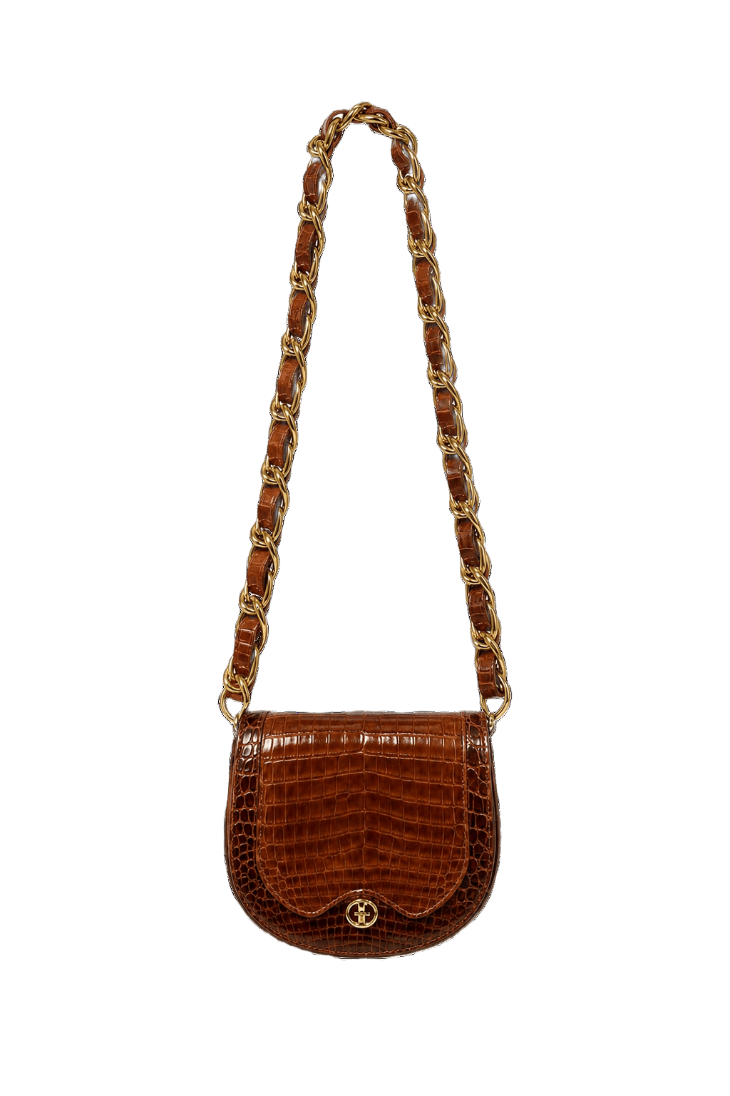 1980s Brown Leather Bag - Front View