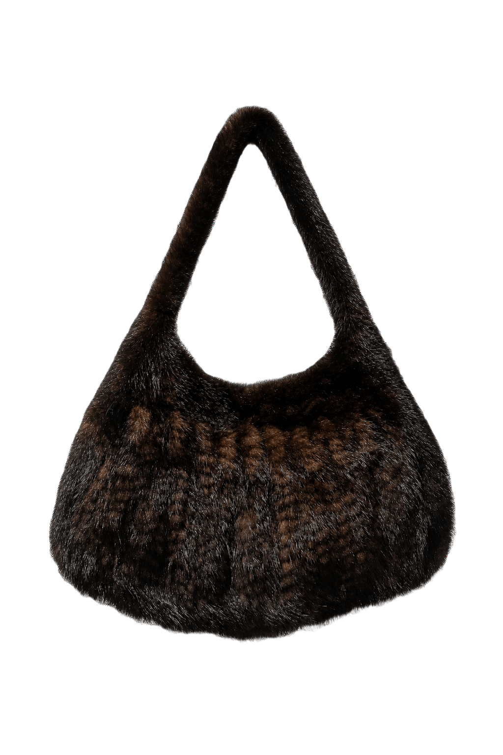 1990s Dark Brown Fur Bag - Front View