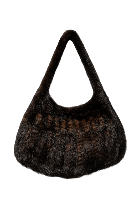 1990s Dark Brown Fur Bag - Front View