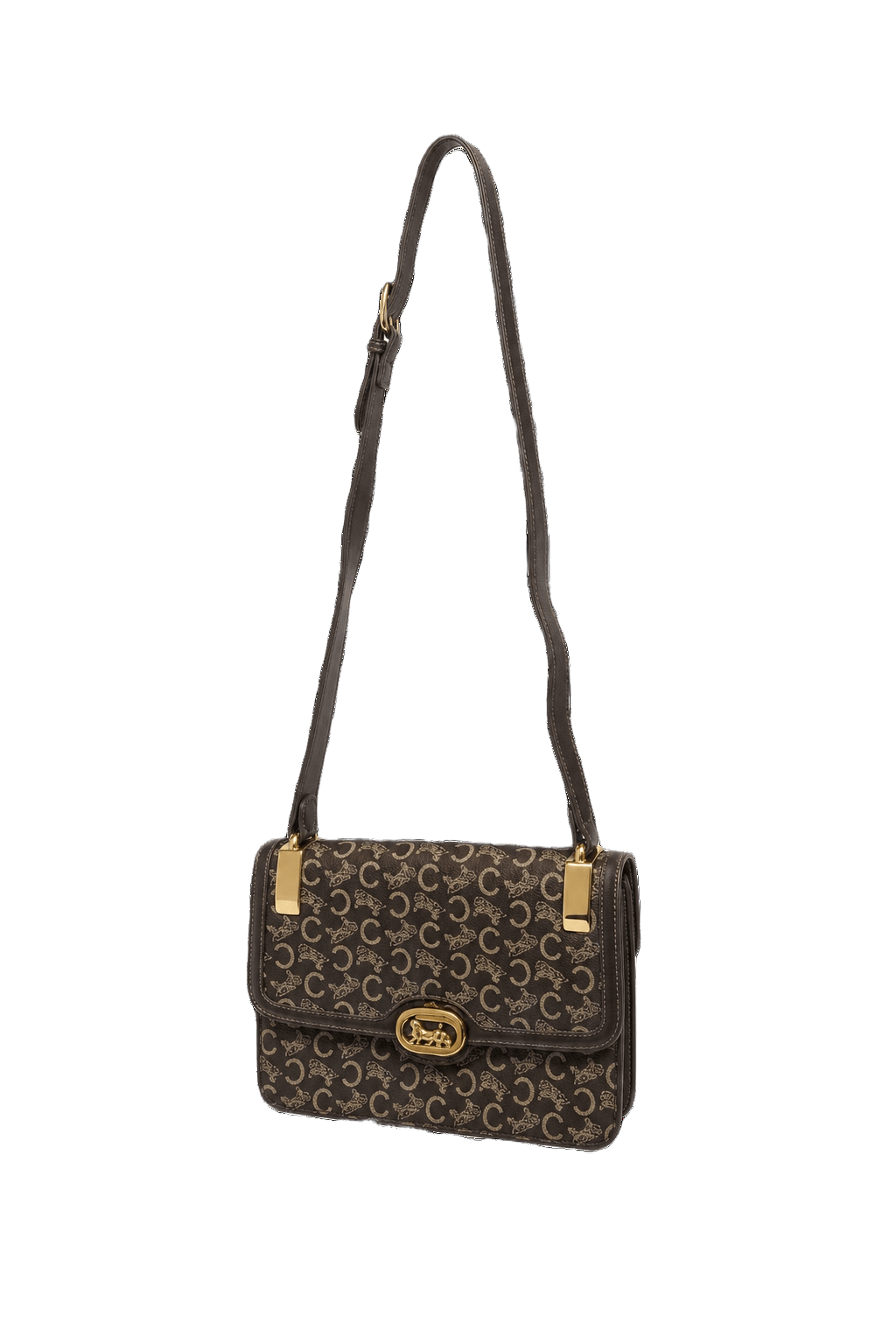 1980s Brown Leather Handbag - Front View