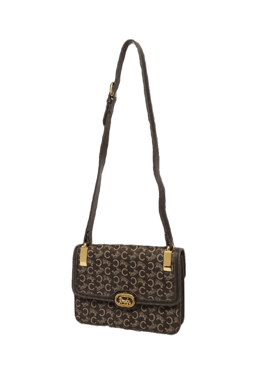 1980s Brown Leather Handbag - Front View