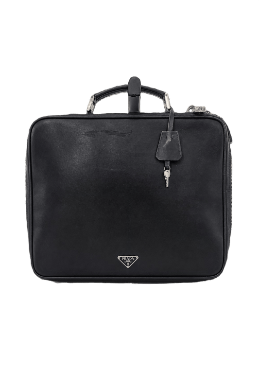1990s Black Leather Bag - Front View
