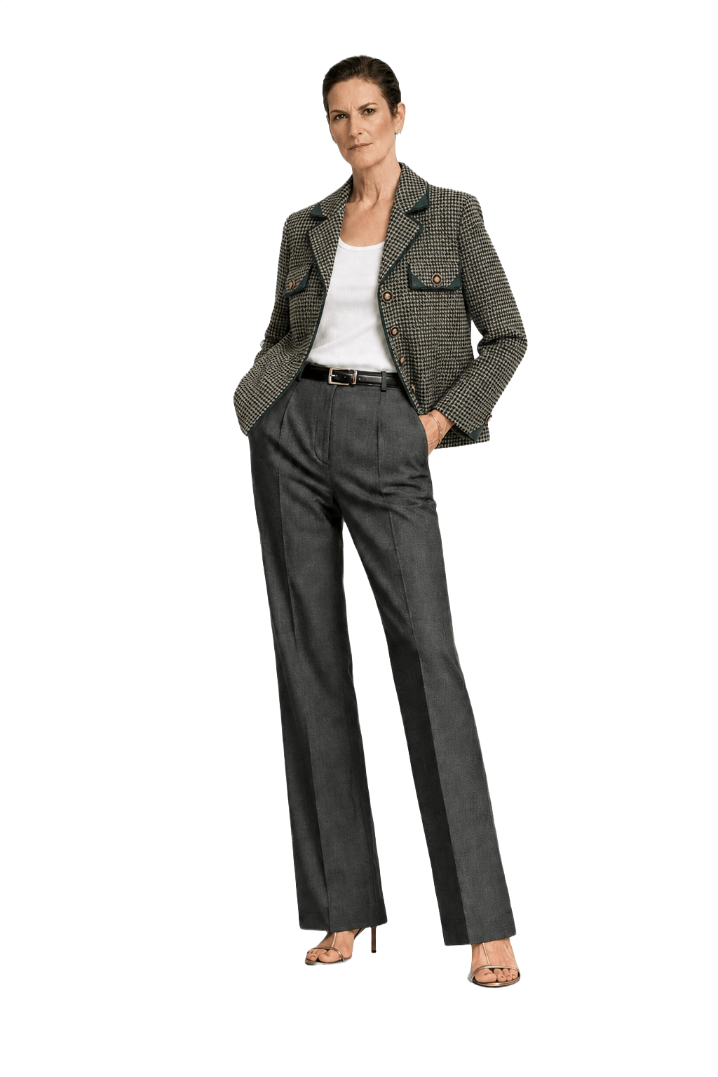 1990s Green Wool Blend Blazer - Model