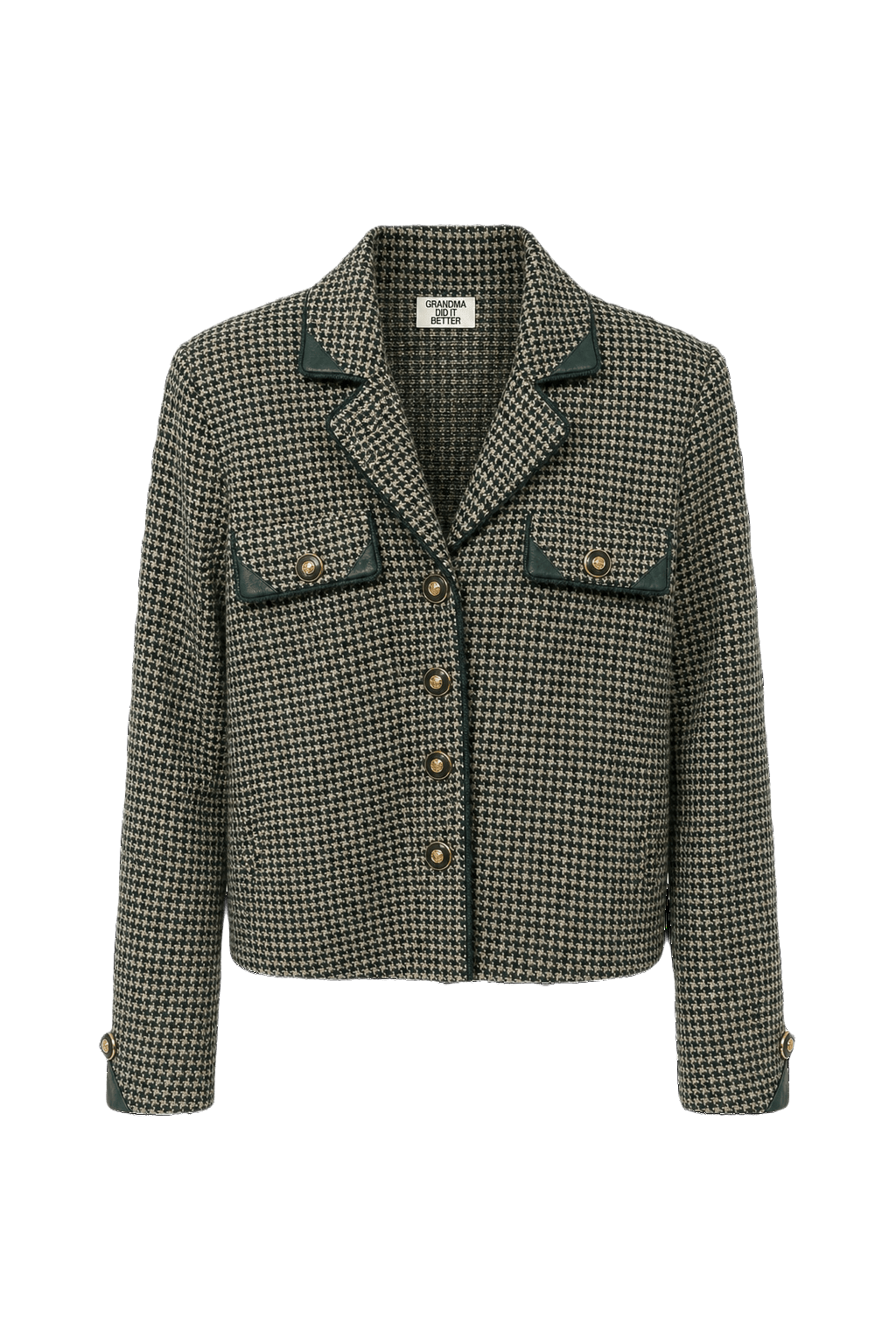 1990s Green Wool Blend Blazer - Front View