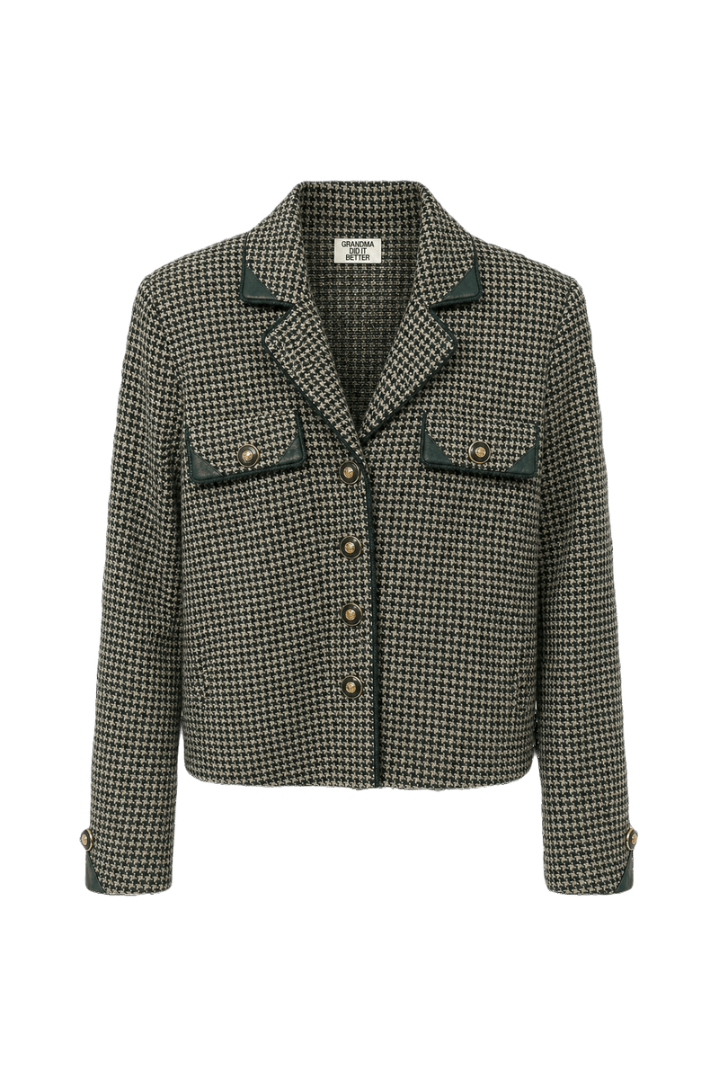 1990s Green Wool Blend Blazer - Front View