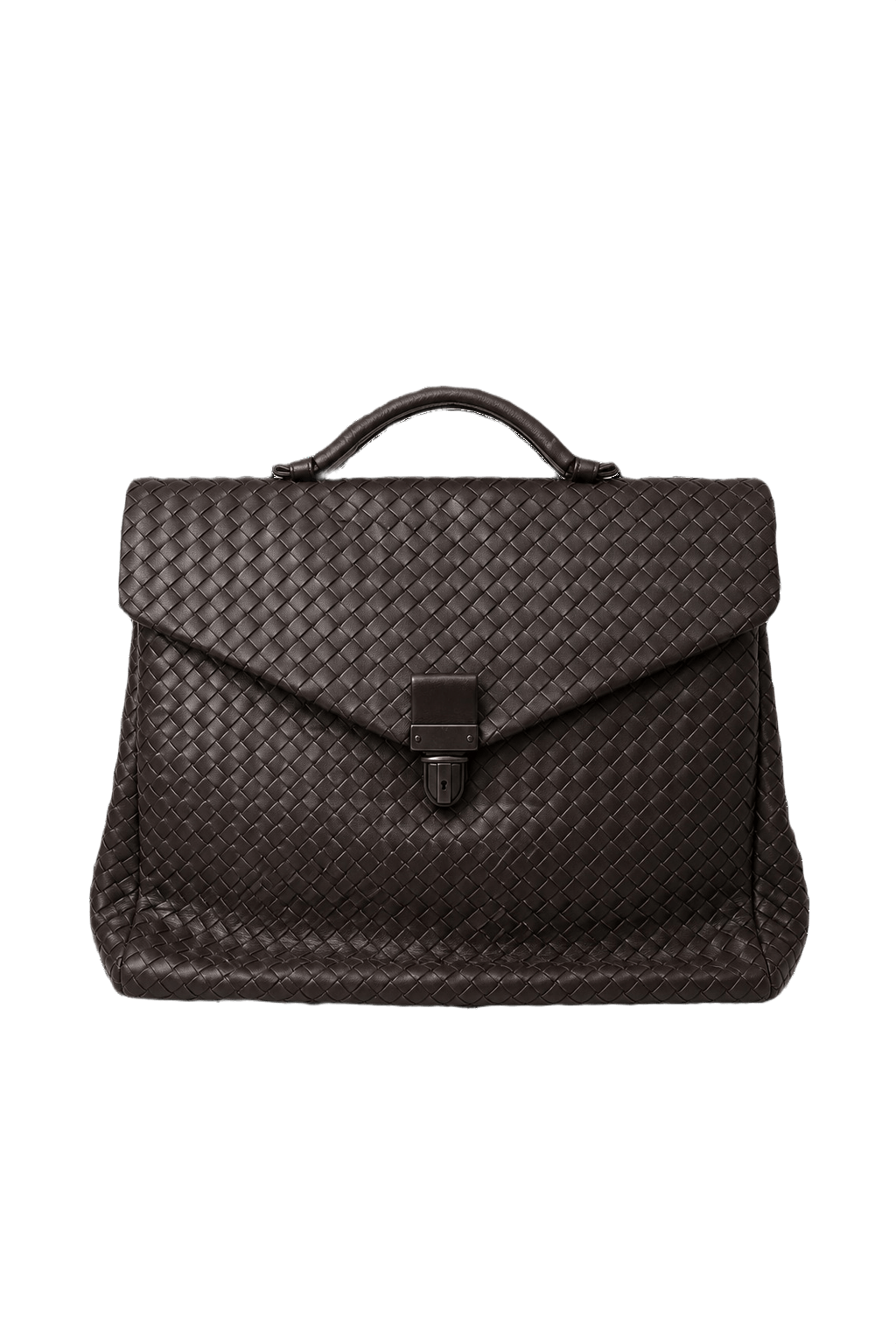 1980s Dark Brown Leather Bag - Front View