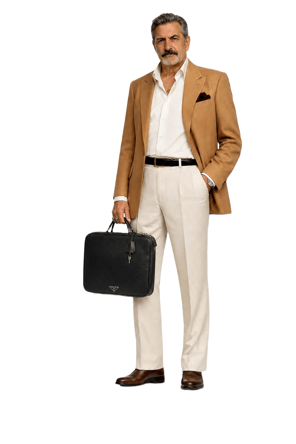 1980s Black Leather Briefcase - Model