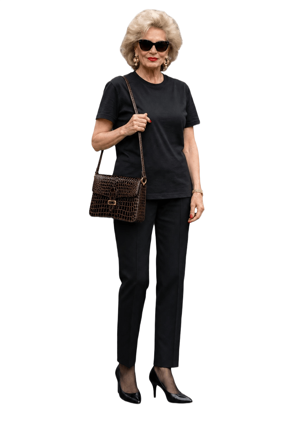 1980s Dark Brown Leather Handbag - Model