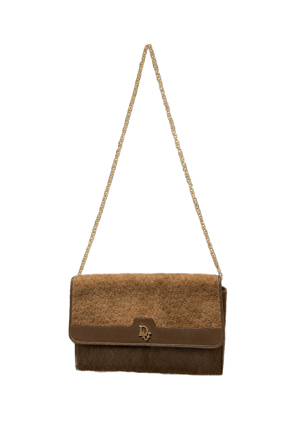 1980s Brown Leather Handbag - Front View