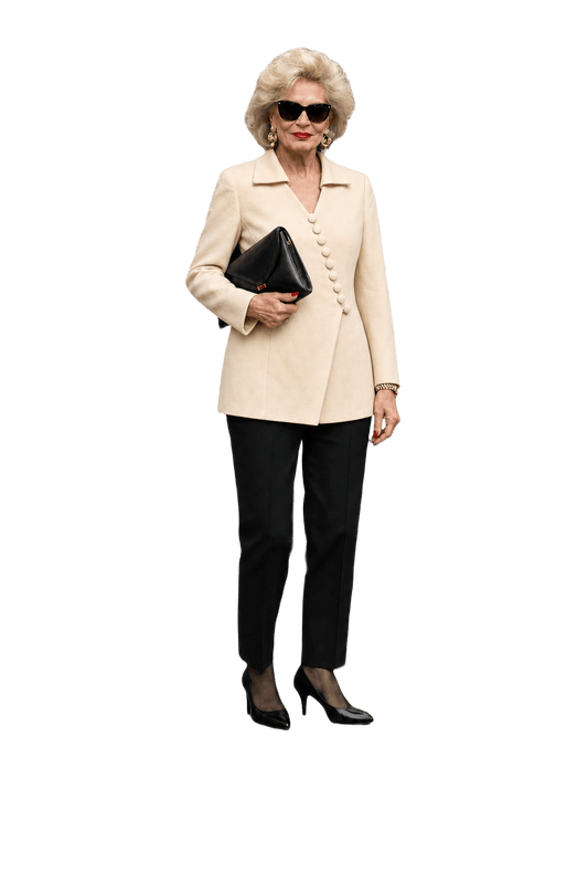 1980s Pale Yellow Wool Blend Blazer - Model