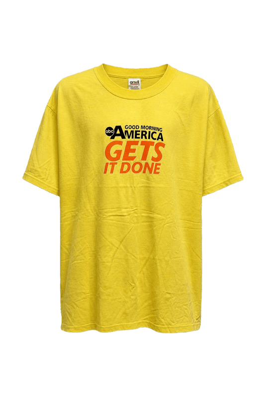 1990s Yellow Cotton T-Shirt - Front View