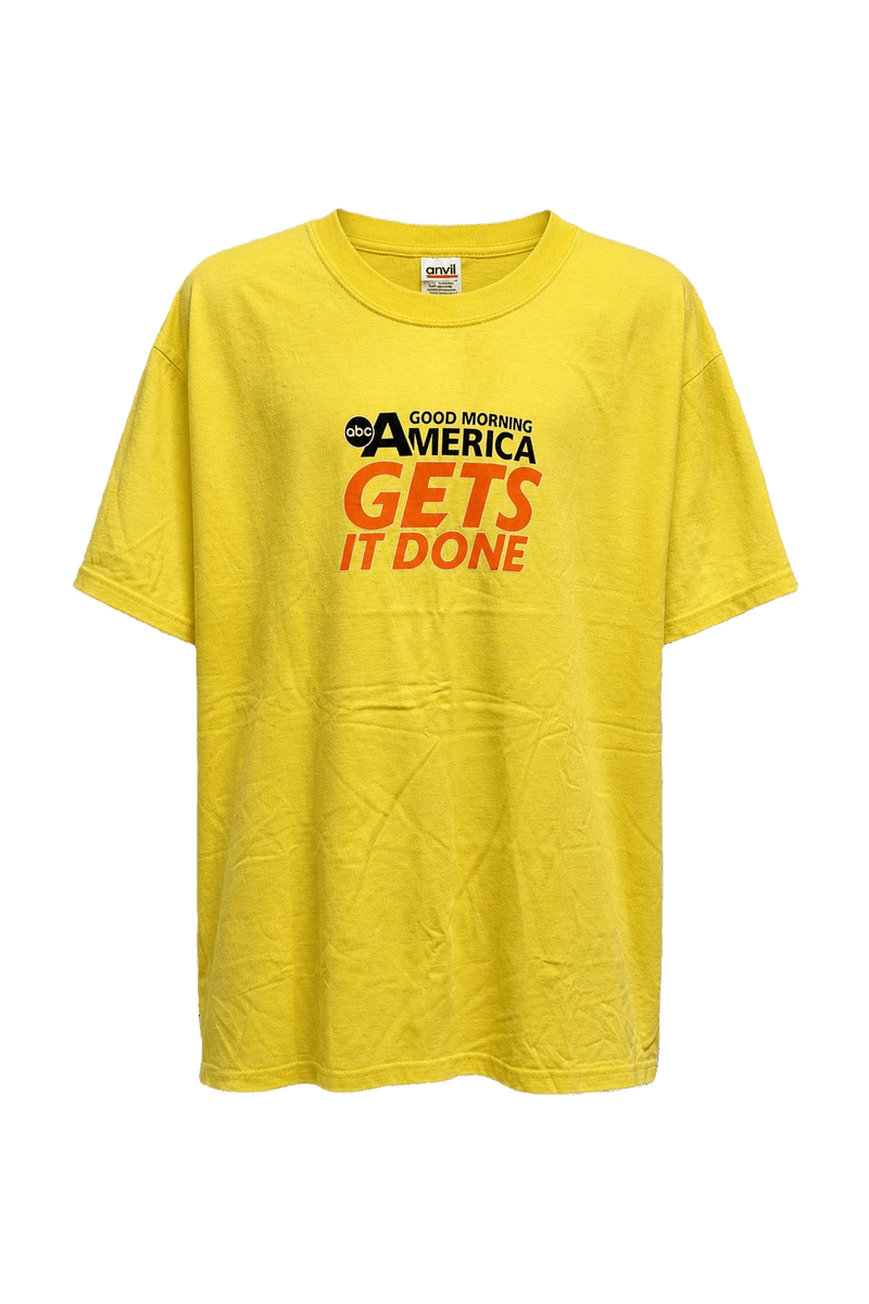 1990s Yellow Cotton T-Shirt - Front View
