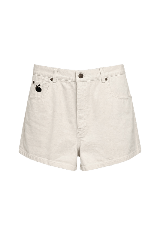 1990s Cream Cotton Shorts - Front View