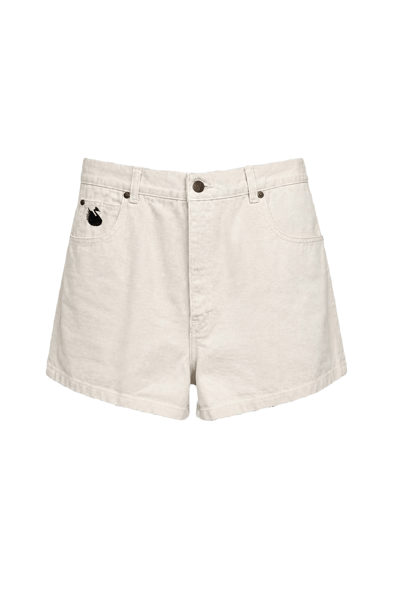 1990s Cream Cotton Shorts - Front View