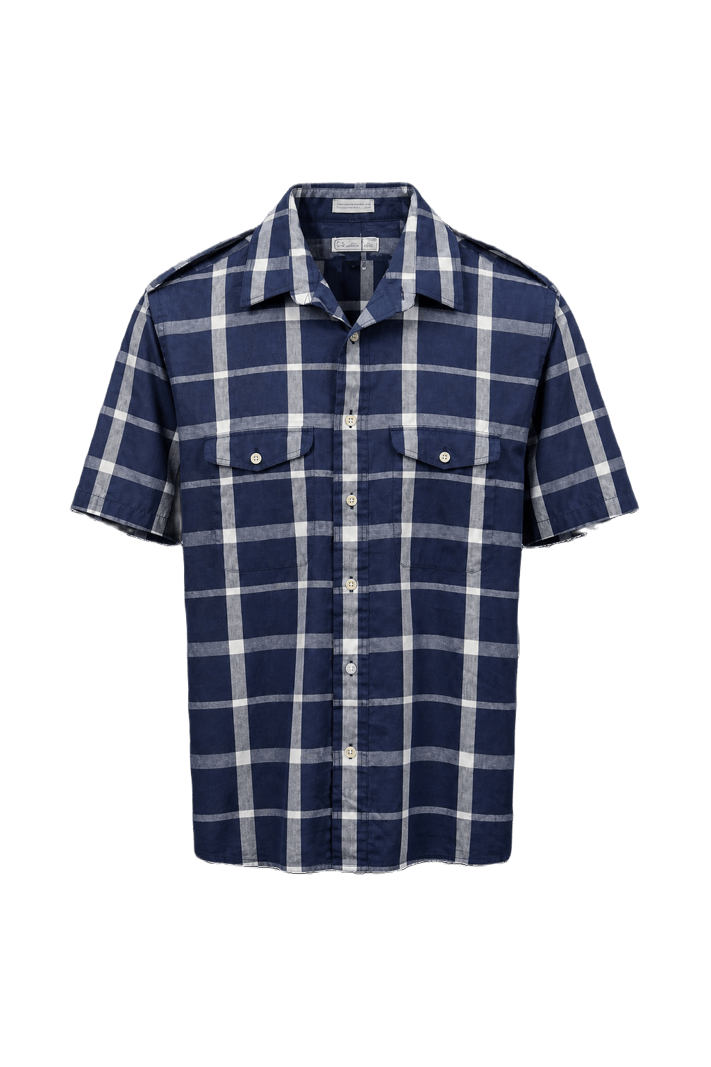 1980s Navy Blue Cotton Shirt - Front View