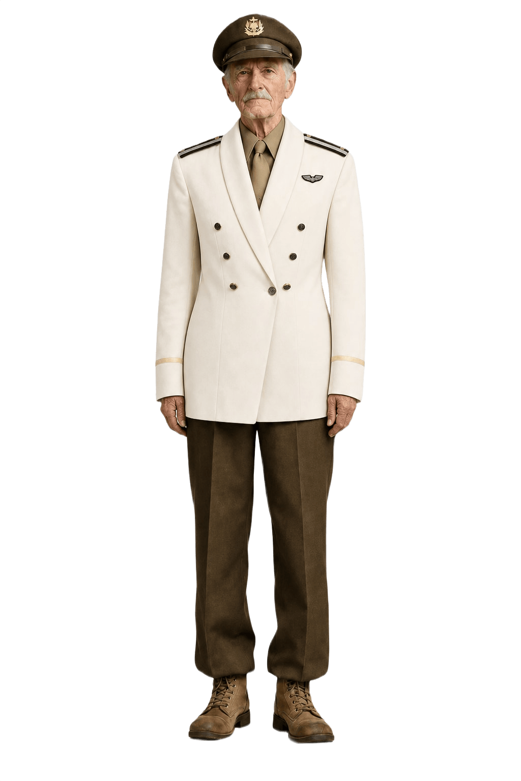 1960s Cream White Wool Blend Blazer - Model