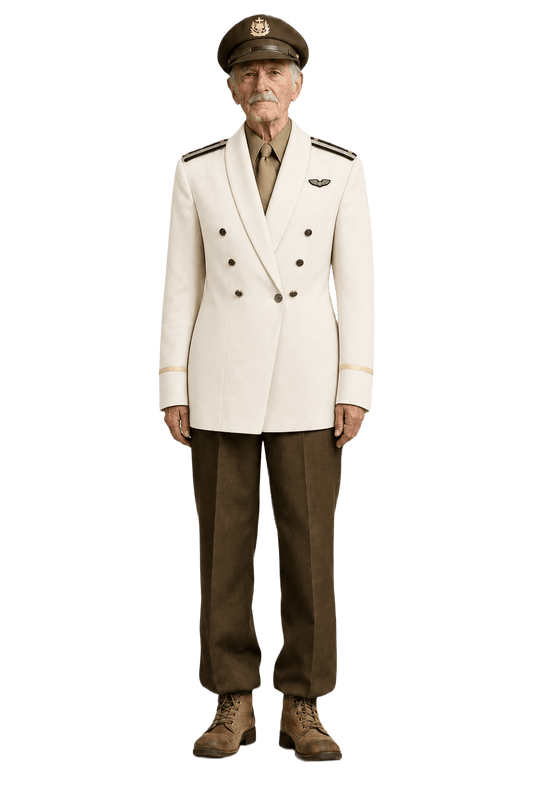 1960s Cream White Wool Blend Blazer - Model