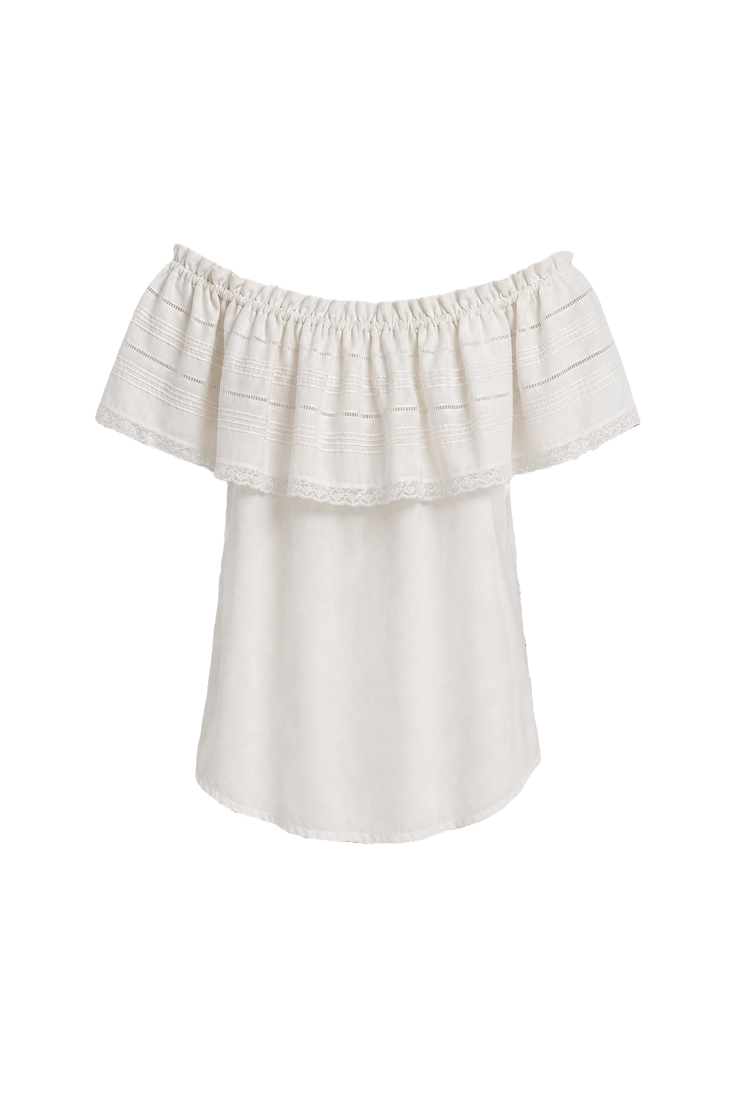 1980s Cream White Cotton Blouse - Front View