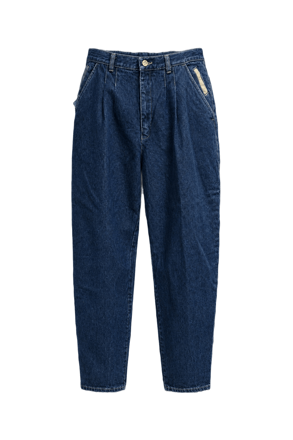 1990s Dark Indigo Blue Denim Jeans - Front View